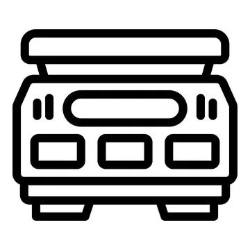 Platform scale icon outline vector. Digital food weighing tool Stock Illustration
