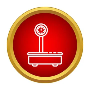 Platform scale icon for weighing cargo and logistics Stock Illustration