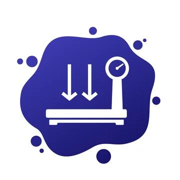 Platform scales icon, weight machine vector Stock Illustration