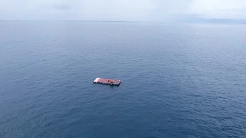 A platform for seaplane passengers in the ocean Video stock 293314883