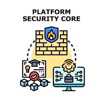 Platform security core concept of digital protection イラスト素材