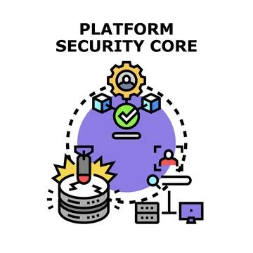 Platform security core protecting digital data and system Stockillustratie