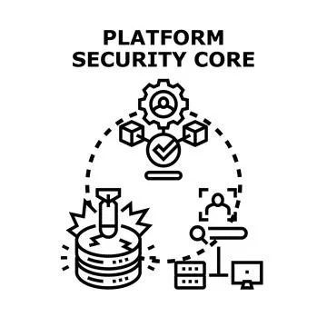 Platform security core protecting digital data and system Stock Illustration