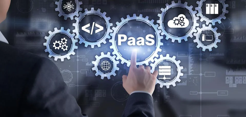 Platform as a service PaaS - cloud computing services concept Stock Photos