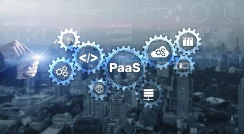Platform as a service PaaS - cloud computing services concept Stock Photos