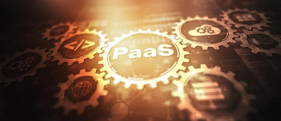 Platform as a Service. Paas. Providing computing resources in the cloud Stock Illustration