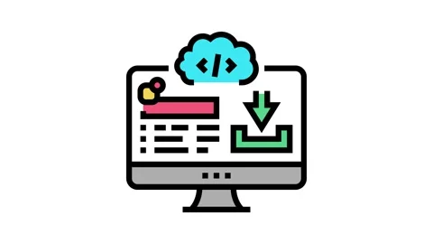 Platform software color icon animation Stock Footage 224012278