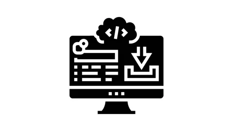 Platform software glyph icon animation Stock Footage 222813066