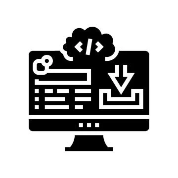 Platform software glyph icon vector illustration Stock Illustration