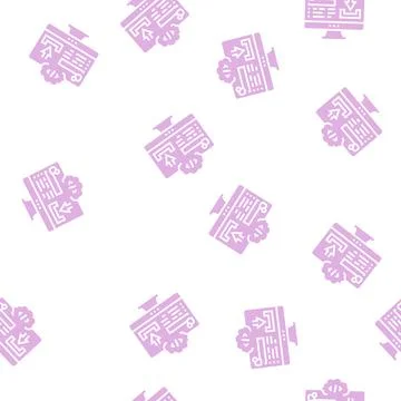 Platform software glyph seamless pattern 스톡 일러스트
