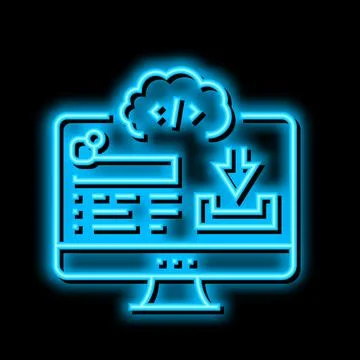 Platform software neon glow icon illustration Illustrazione stock