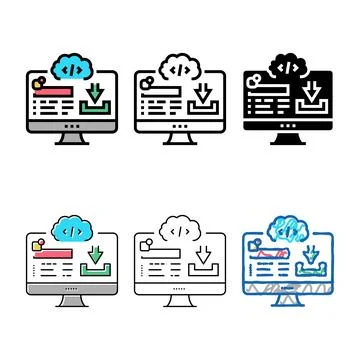 Platform software series color icon vector Illustrazione stock
