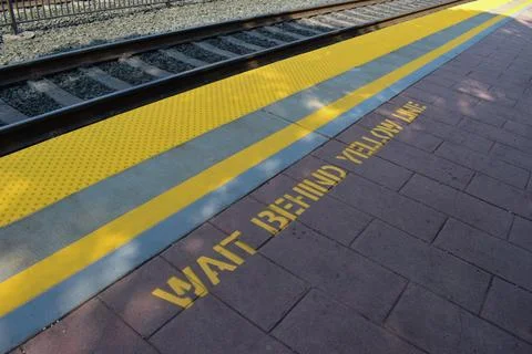 Platform with some inscriptions Stock Photos