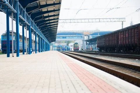 Platform of station Stock Photos
