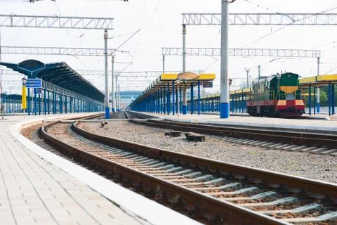Platform of station Stock Photos