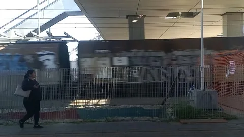 Platform of the station from the train Stock Footage 272776735