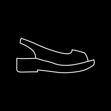 Platform summer sandals icon. platform sandals trendy illustration Illustrazione stock