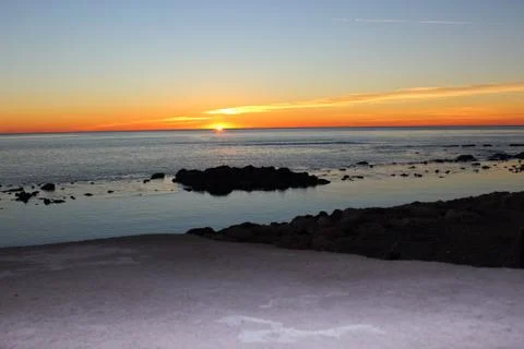 Platform on sunset Stock Photos