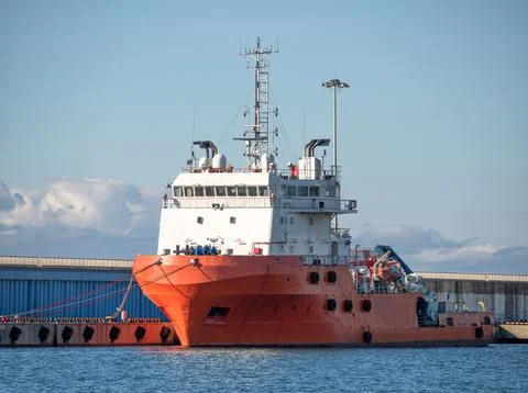 Platform supply vessel 스톡 사진