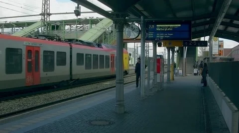 Platform at a train station Stock Footage 61965057