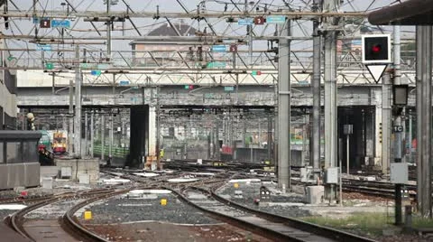 Platform at Train Station in Milan Stock Footage 12392481
