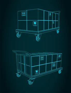 Platform trolley illustration Stock Illustration