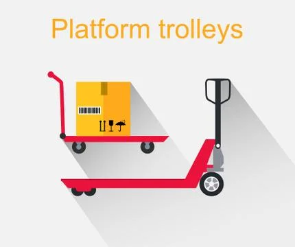 Platform Trolleys Icon Design Style Stock Illustration
