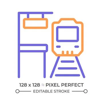 Platform two color line icon Stock Illustration