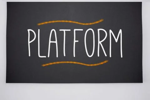 Platform written on big blackboard Stock Illustration