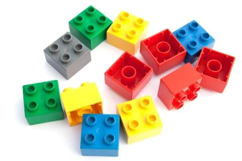 Platic blocks scrambled Stock Photos