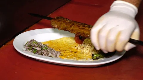 Plating adana kebap Stock Footage 98452365