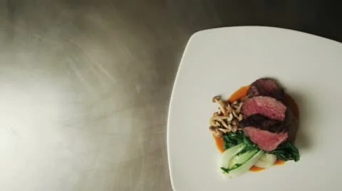 Plating Beef Stock Footage 12282914