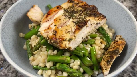 Plating Chicken Dish Stock Footage 318699568