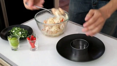 Plating Dish before serving Stock Footage