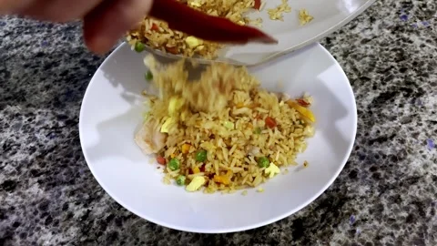 Plating Fried Rice Stock Footage 318235304