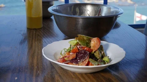 Plating Salad 4K Stock Footage 74568732