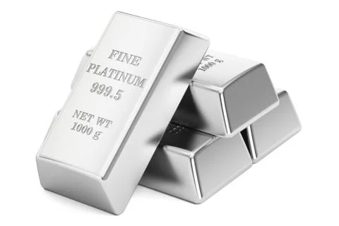 Platinum bars, 3D rendering Stock Illustration