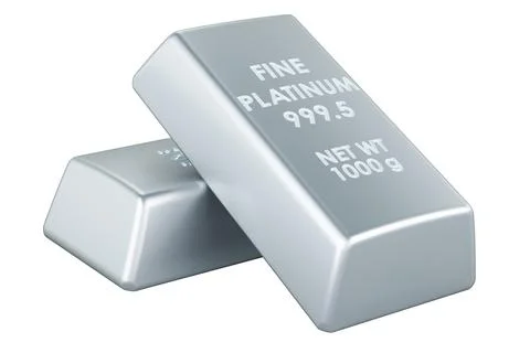 Platinum bars, 3D rendering Stock Illustration