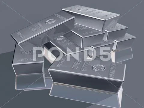 Platinum bullion Stock Illustration