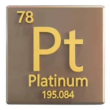 Platinum chemical element Illustrazione stock