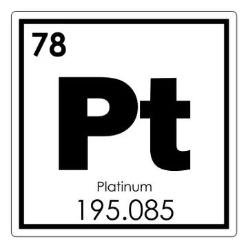 Platinum chemical element Stock Illustration