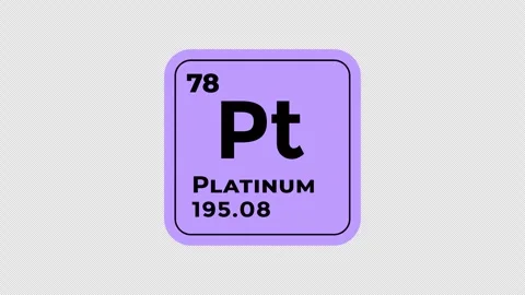 Platinum, chemical element of the periodic table graphic animation Stock Footage 311401927