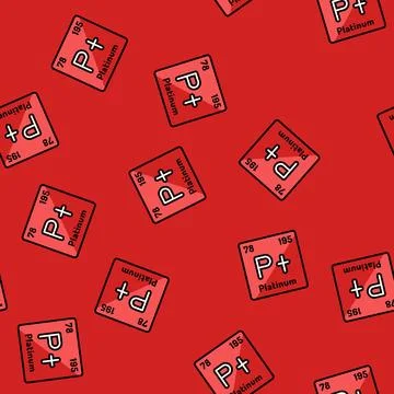 Platinum chemical element vector seamless pattern Stock Illustration
