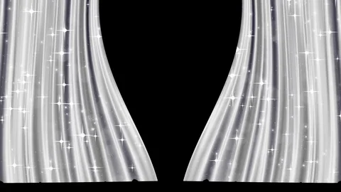 Platinum Curtain Open Stock Footage 79520626
