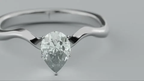 Platinum diamond ring on white background Simple yet elegant diamond wedding rin Stock Footage 272256260