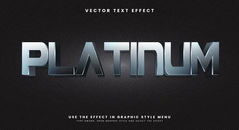 Platinum editable text effect Template Stock Illustration
