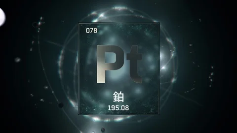 Platinum as Element 78 of the Periodic Table 3D illustration on green background 스톡 동영상 126454325