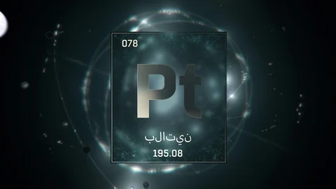 Platinum as Element 78 of the Periodic Table 3D illustration on green background Video stock 128779894
