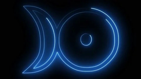 Platinum glowing neon element of the alchemy icon isolated on black background. Stock Footage 229633118