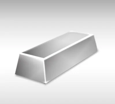 Platinum ingot isolated. Vector Illustrazione stock